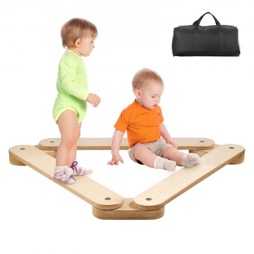 Balansbom Stepping Stones, 3 st träbalansbrädor för småbarn, Montessorileksak för barn 2-6, Bygg koordination och grovmotorik, Gymnastikbana inomhus och utomhus för flickor pojkar present