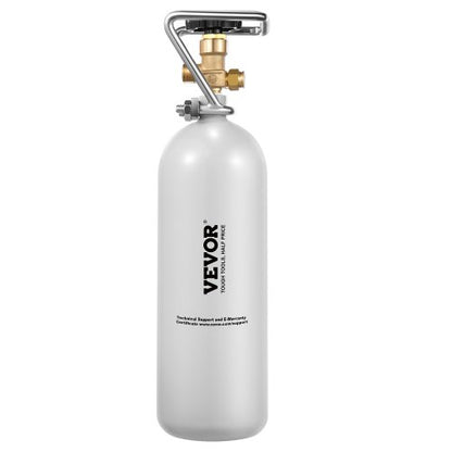 CO2-tank, 1,8 kg ny cylinder i legerat stål, CO2-lufttank med grå spraybeläggning, DIN477-ventil, handtag och justerbart tryck, TÜV-godkänd gascylinder för fatölsutmatning och läskmaskin