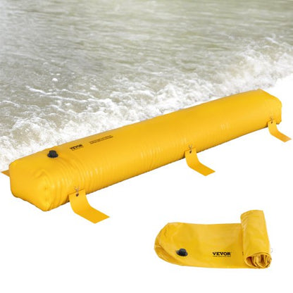 Översvämningsbarriär, 3,66 m längd x 51 cm höjd, alternativ till sandsäck, vattenbarriär för översvämningar med utmärkt vattentät effekt, återanvändbara PVC-vattenavledningsrör, översvämningsbarriärer för hem, dörr, garage