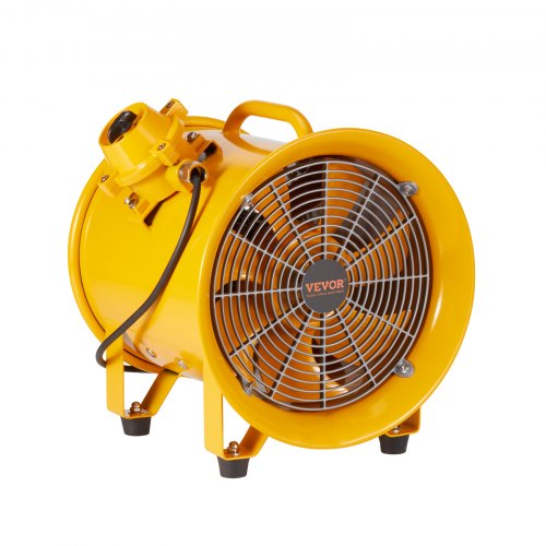 Bärbar fläkt, 304,8 mm kraftig cylinderfläkt, 500 W stark verkstadsfläkt 2500 CFM, 3 m nätsladd (inget laddningshuvud), industriell fläkt för att suga damm, rök hem/arbetsplats