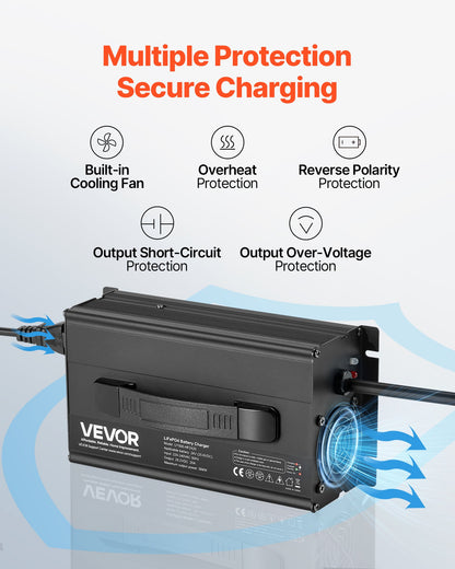 24V 20A litiumbatteriladdare, 29.2V, AC-DC LiFePO4 smart laddare, med Anderson-kontakt, LED-indikator, 0V-aktivering, för litium-LiFePO4-djupcykelladdningsbara batterier för båt, husbil