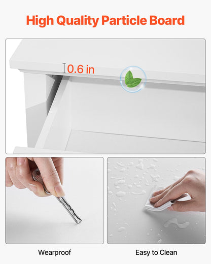 6 Drawer Dresser, Wooden Chest of Drawers with Sliding and Anti-tip Device, Retro Minimalist Dresser Chest, Closet Storage TV Stand Organizer for Living Room, Hallway, Bedroom, Entryway, White