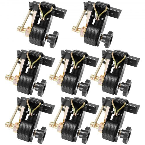 Ladder Rack Ratchet Straps, Black Square Tube Mount, 38 mm Wide x 2.25 m Long Black Ladder Rack Straps with Double J-Hooks, 226.8 kg Load Heavy Duty, Cargo Buckle Lock Strap (8 Pack)