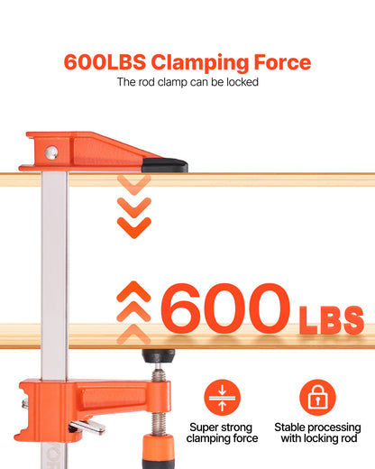 Träklämmor för träbearbetning, 2-pack 15,24 cm och 2-pack 30,48 cm, Låsbar F-klämma med 272 kg belastningsgräns, 63,5 mm djup, Gjutjärn och kolstål, Träklämmor för träbearbetning Metallbearbetning