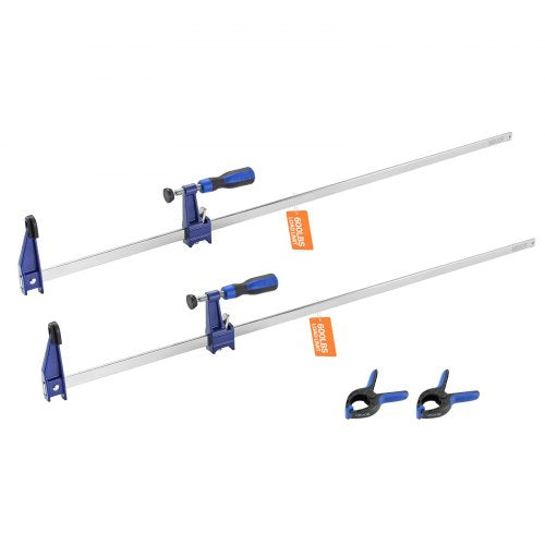 Träklämmor, 2-pack, 91,4 cm öppning, låsbar F-klämma med 272 kg lastgräns, 63,5 mm djup, gjutjärn och kolstål, lättanvända, träklämmor för träbearbetning, metallbearbetning