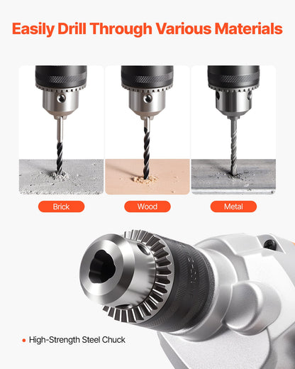 Borrblandare, 15,89 mm sladdansluten elektrisk borrblandarsats, 0-850 varv/min 3,2A blandningsborrar, blandningsborrmaskin med D-handtag för borrning och blandning, handhållna cementblandare för foder, färg, cement
