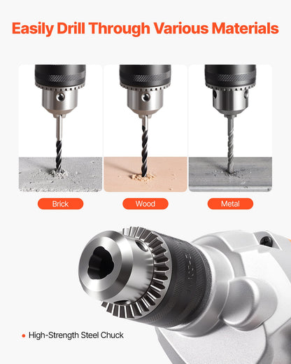 Borrblandare, 15,89 mm sladdansluten elektrisk borrblandarsats, 0-750 varv/min 3A blandningsborrar, blandningsborrmaskin med D-handtag för borrning och blandning, handhållna cementblandare för foder, färg, cement
