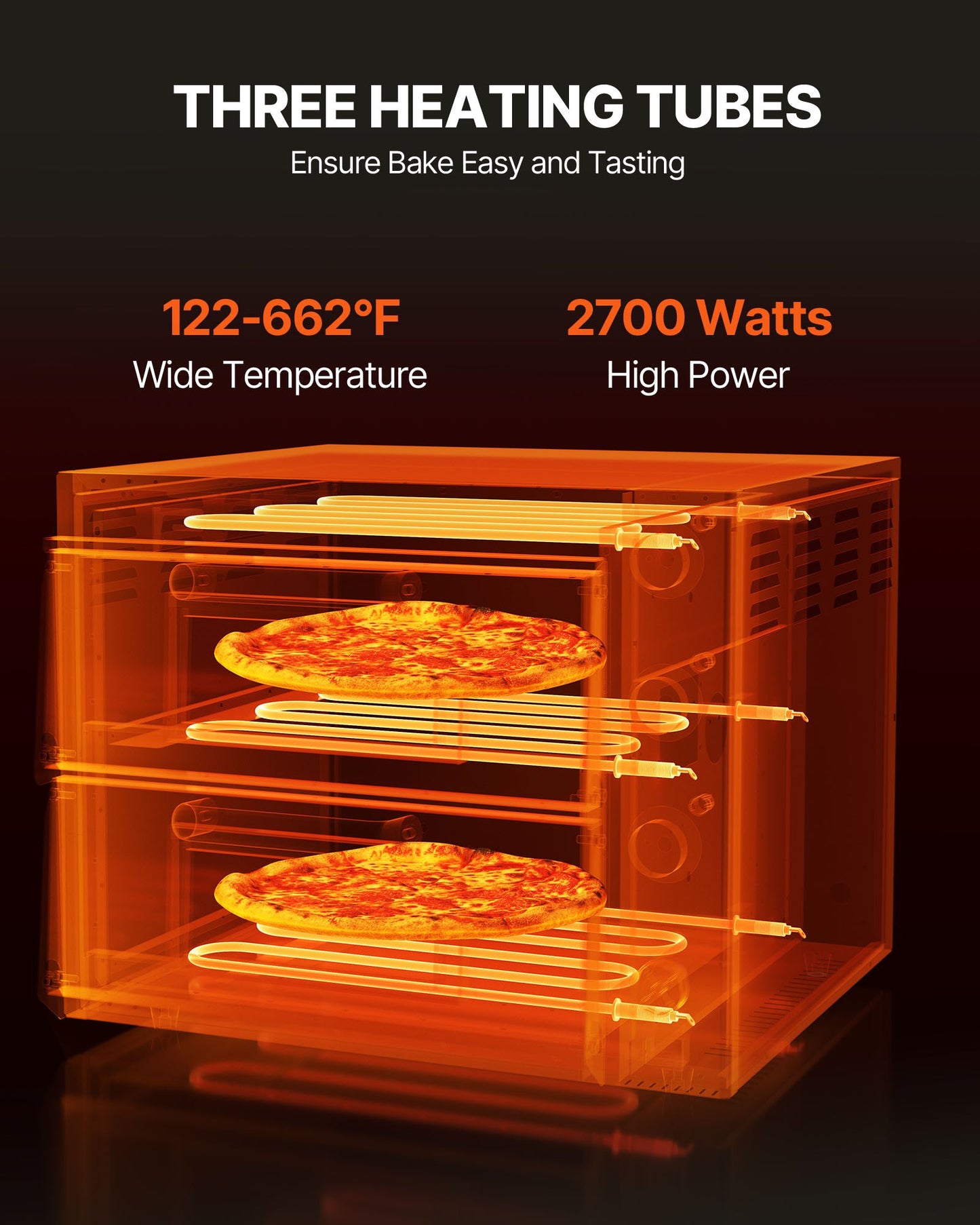 Kommersiell bänkpizzaugn Elektrisk pizzaugn för 40,6 cm pizza inomhus