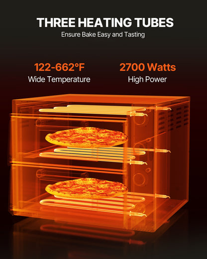 Kommersiell bänkpizzaugn Elektrisk pizzaugn för 40,6 cm pizza inomhus