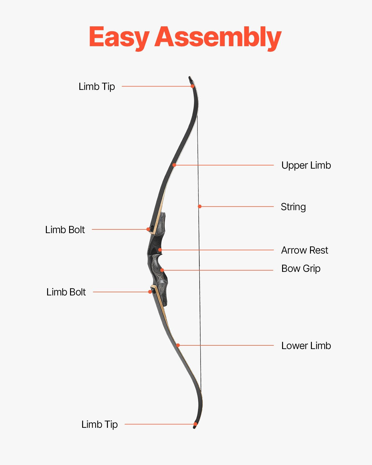 Recurvebåge och pilar-kit, 60 tums träbågar för takedown, ergonomiskt recurvebågspaket för högerhänt bågskytte, långbåge för utomhusträning, jakt, nybörjare till avancerad, 14,5 kg