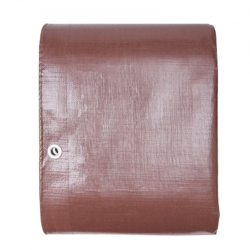 Presenning 609,6 x 1219,2 cm 0,41 mm extra tjock, vattentät presenning av polyplast, mångsidig utomhuspresenning med öljetter och förstärkta kanter för lastbil, husbil, båt, camping (brun)