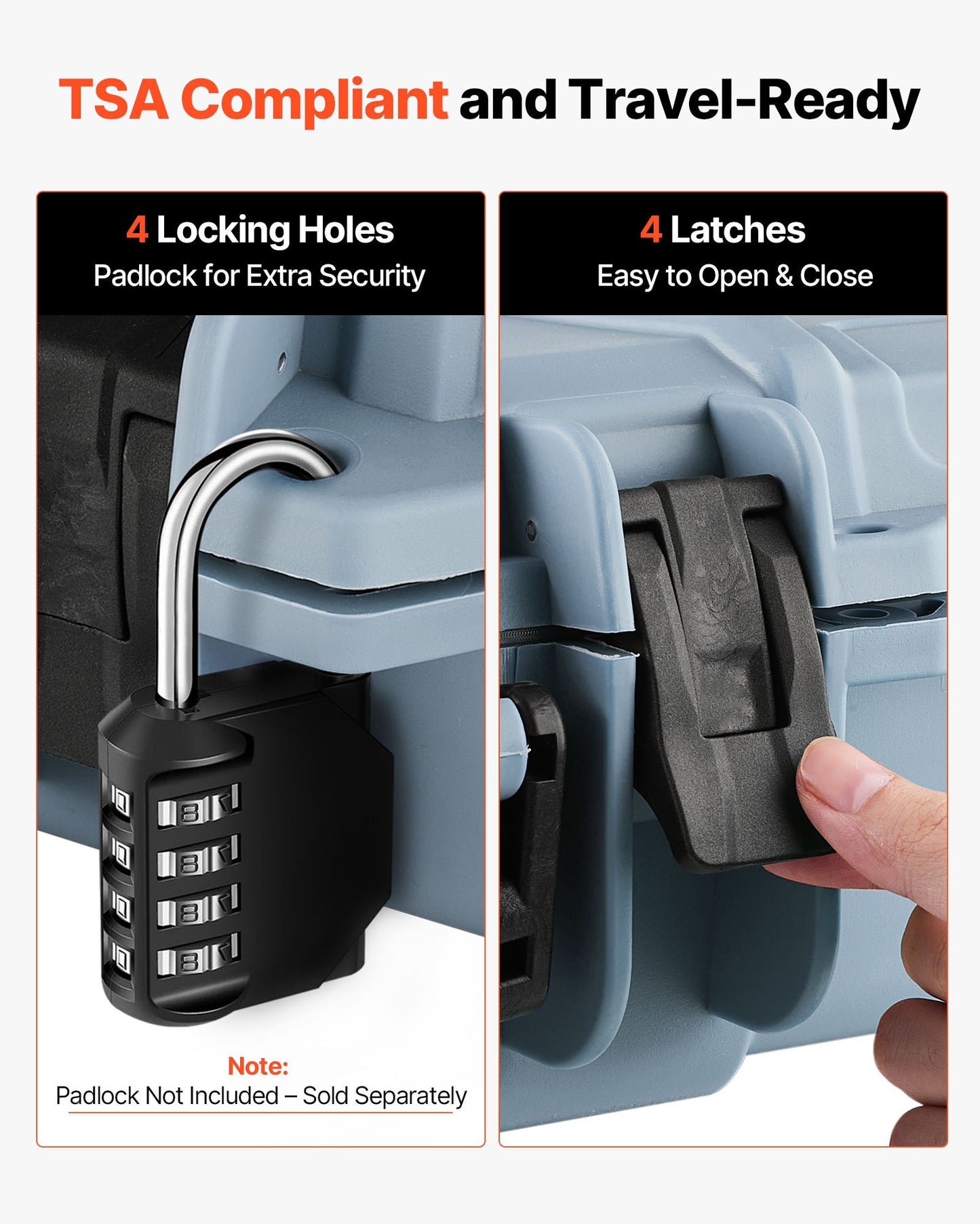 Hård gevärsväska, låsbar gevärsväska med 4 lager förskurna skum, 914 mm vapenförvaring med hjul, IP67 vattentäta och dammtäta pistolförvaringsväskor för gevär, hagelgevär, airsoftvapen, grå