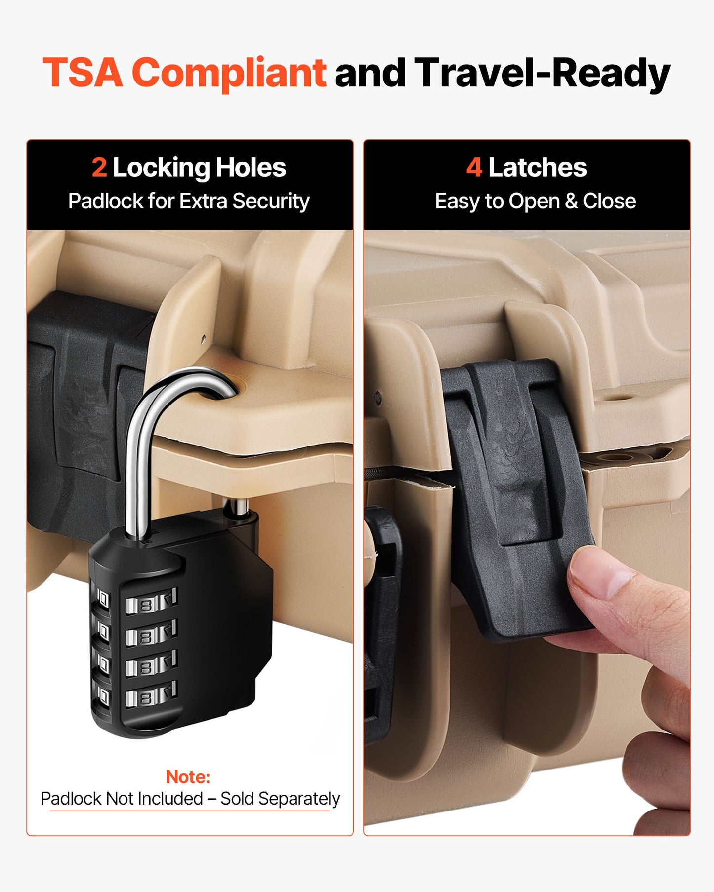 Hård gevärsväska, låsbar gevärsväska med förskurna skum, 1016 mm vapenförvaring med hjul, IP67 vattentät och dammtät flyttbar stor pistolförvaring för gevär, hagelgevär, airsoftvapen, kaki