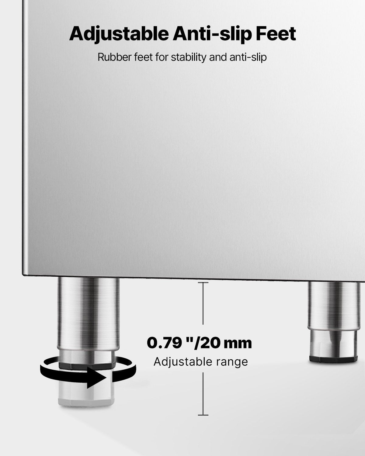 Förvaringsbehållare för kommersiell ismaskin, islåda med kapacitet på 113 kg, förvaringsbehållare i rostfritt stål för kommersiell is med justerbara halkfria gummifötter, lämplig för restauranger, hotell och dryckesbutiker