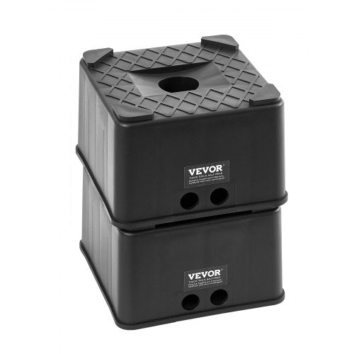 Domkraftblock, 15 cm höga, kraftiga nivåutjämnande block för husbilar, vardera med en kapacitet på 2800 kg, som domkraft, pall, husbilstillbehör, för husvagnar, 5-hjuls husbilar med klass A/C, 2 st