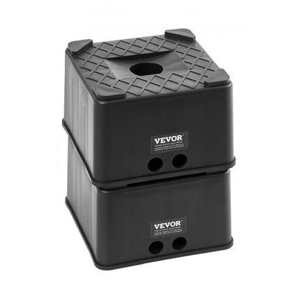Domkraftblock, 15 cm höga, kraftiga nivåutjämnande block för husbilar, vardera med en kapacitet på 2800 kg, som domkraft, pall, husbilstillbehör, för husvagnar, 5-hjuls husbilar med klass A/C, 2 st