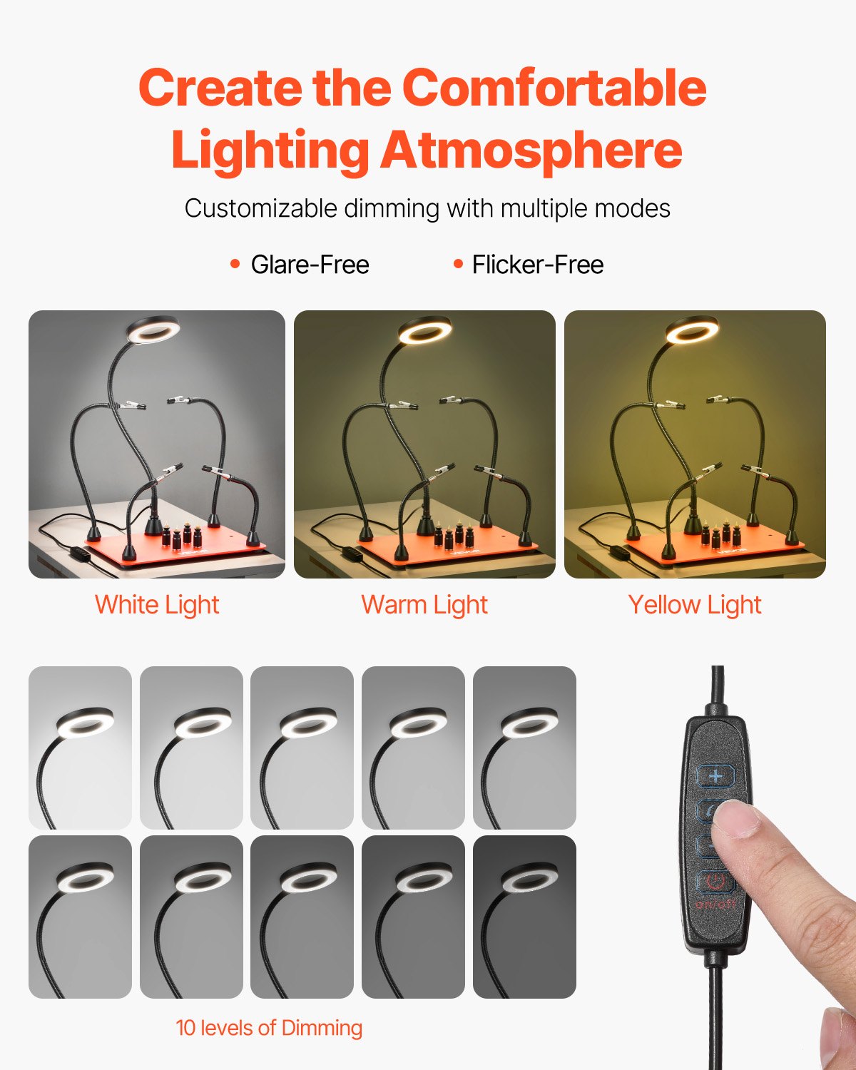 Magnetisk lödstation med hjälpande händer, 4 flexibla armar för tredje hand, med 3X LED-förstoringslampa, hållare för 4 kretskort och kraftig bas, elektronikreparation, hantverk, hobby, gör-det-själv