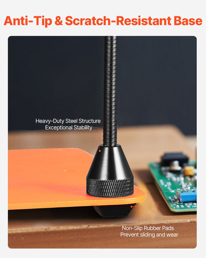 Magnetisk lödstation med hjälpande händer, 4 flexibla armar för tredje hand, med krokodilklämmor och halkfri stålbas, lödstation med hjälpande händer för elektronikreparation, hantverk, hobby, gör-det-själv