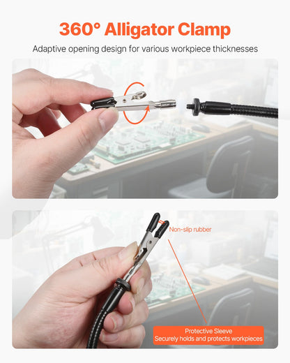 Magnetisk lödstation med hjälpande händer, 4 flexibla armar för tredje hand, med krokodilklämmor och halkfri stålbas, lödstation med hjälpande händer för elektronikreparation, hantverk, hobby, gör-det-själv