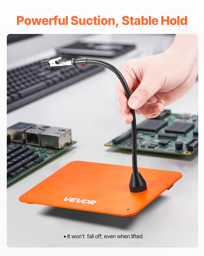 Magnetisk lödstation med hjälpande händer, 4 flexibla armar för tredje hand, med krokodilklämmor och halkfri stålbas, lödstation med hjälpande händer för elektronikreparation, hantverk, hobby, gör-det-själv