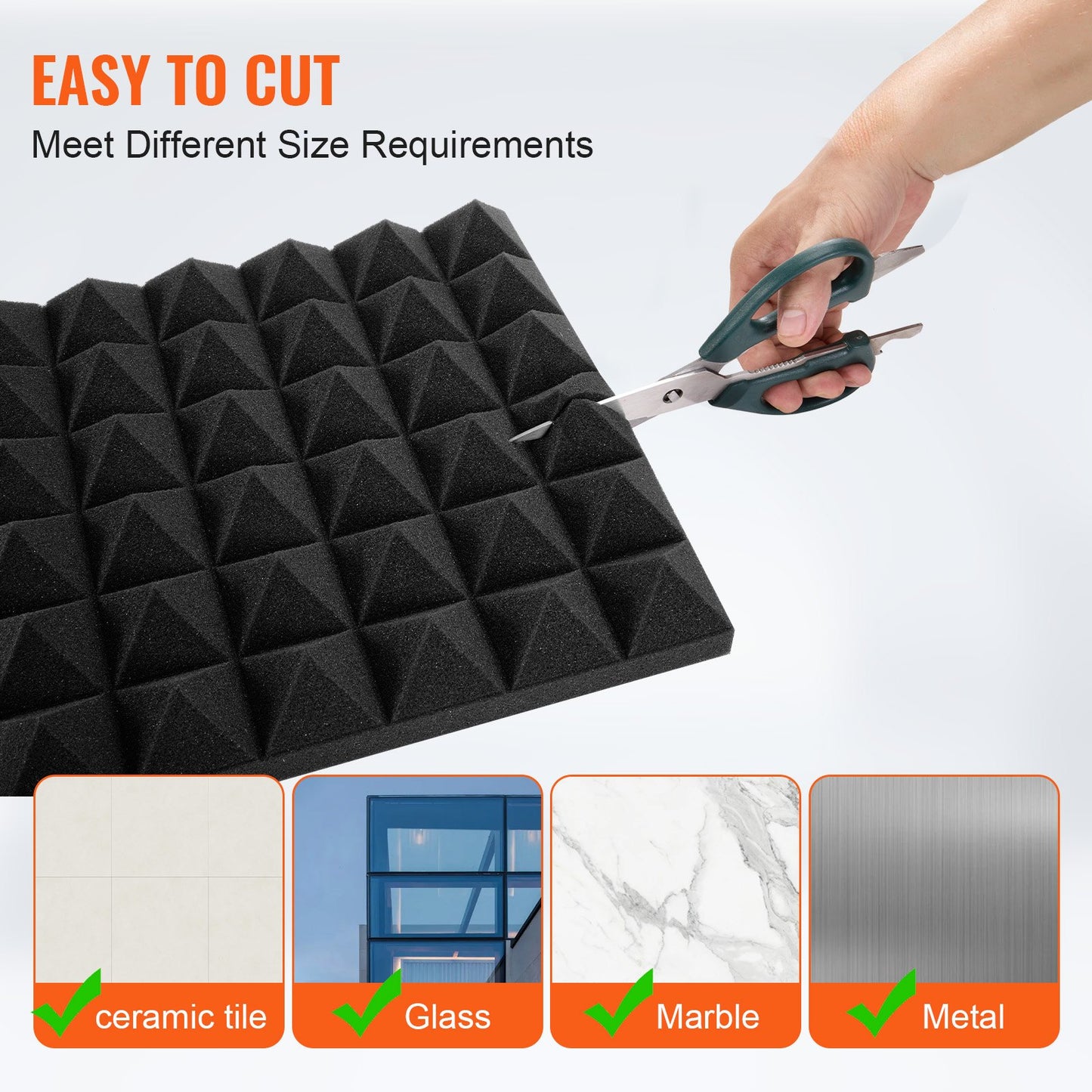 Akustiska skumpaneler, 36-pack 12 x 12 x 2 tum, Pyramidformade ljudisolerade väggpaneler, Brandsäkra akustiska paneler, Ljuddämpande paneler för studioväggar och tak, Svart