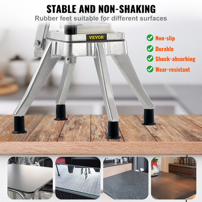 Kommersiell grönsaks- och frukthackare 1,3 cm blad Kraftig professionell matskärare Kattex pommes frites-skärare Lökskärare Rostfritt stål för tomat, paprika, potatis, champinjoner, silver