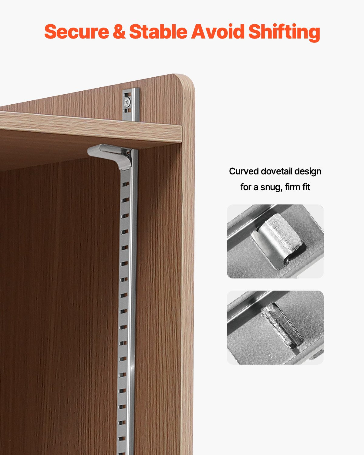Hyllklämmor, 40-pack, justerbara hyllklämmor i stålpilaster för metall-, trä- och glashyllor, kompatibla med garderober, skåp, bokhyllor, skohyllor och displayställ (silver)