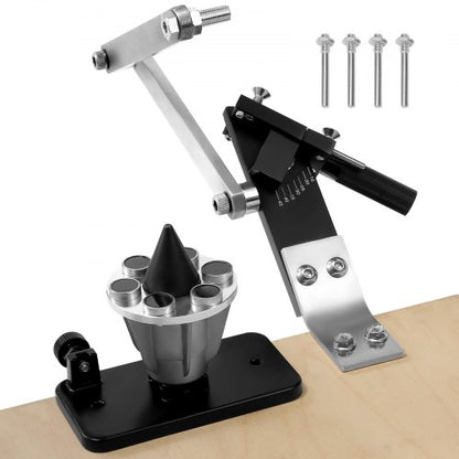 Gräsklipparknivslipare och balansblock, 15° - 45° justerbart gräsklipparknivslipverktyg med 4 adapterstift, kullager och 25 mm förstorat handtag, kompatibel med de flesta vinkelslipar