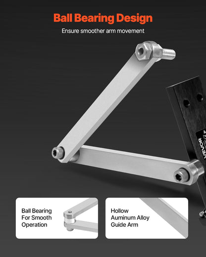 Gräsklipparknivslipare och balansblock, 15° - 45° justerbart gräsklipparknivslipverktyg med 4 adapterstift, kullager och 25 mm förstorat handtag, kompatibel med de flesta vinkelslipar