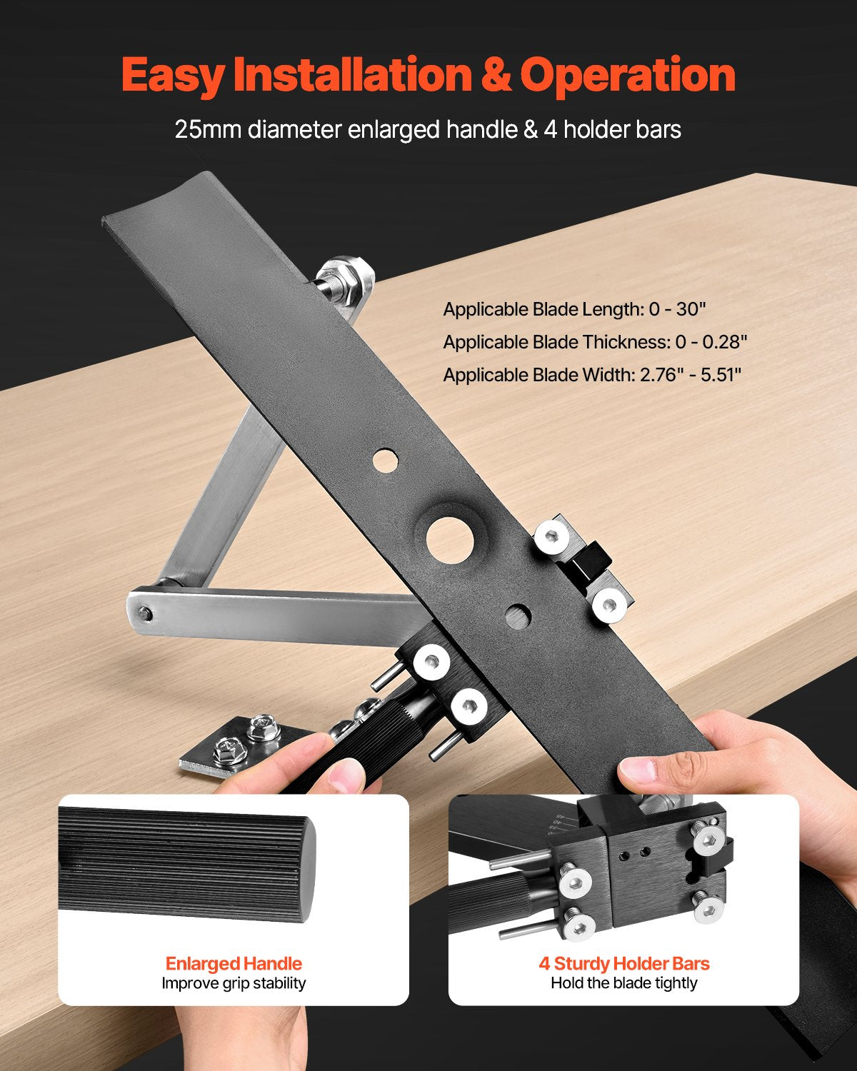 Gräsklipparknivslipare och balansblock, 15° - 45° justerbart gräsklipparknivslipverktyg med 4 adapterstift, kullager och 25 mm förstorat handtag, kompatibel med de flesta vinkelslipar