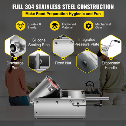 Horisontell korvfyllare Manuell korvfyllningsmaskin 3L rostfritt stål