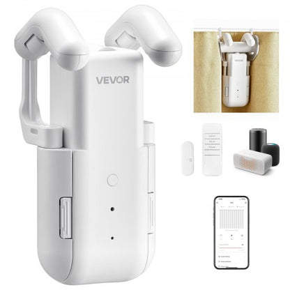 Automatic Curtain Opener, APP and Remote Control, Hub Included, Electric Smart Curtain Opener Compatible with Alexa and Google Home, Timed Opening and Closing, Silent Mode, for Roman Rods