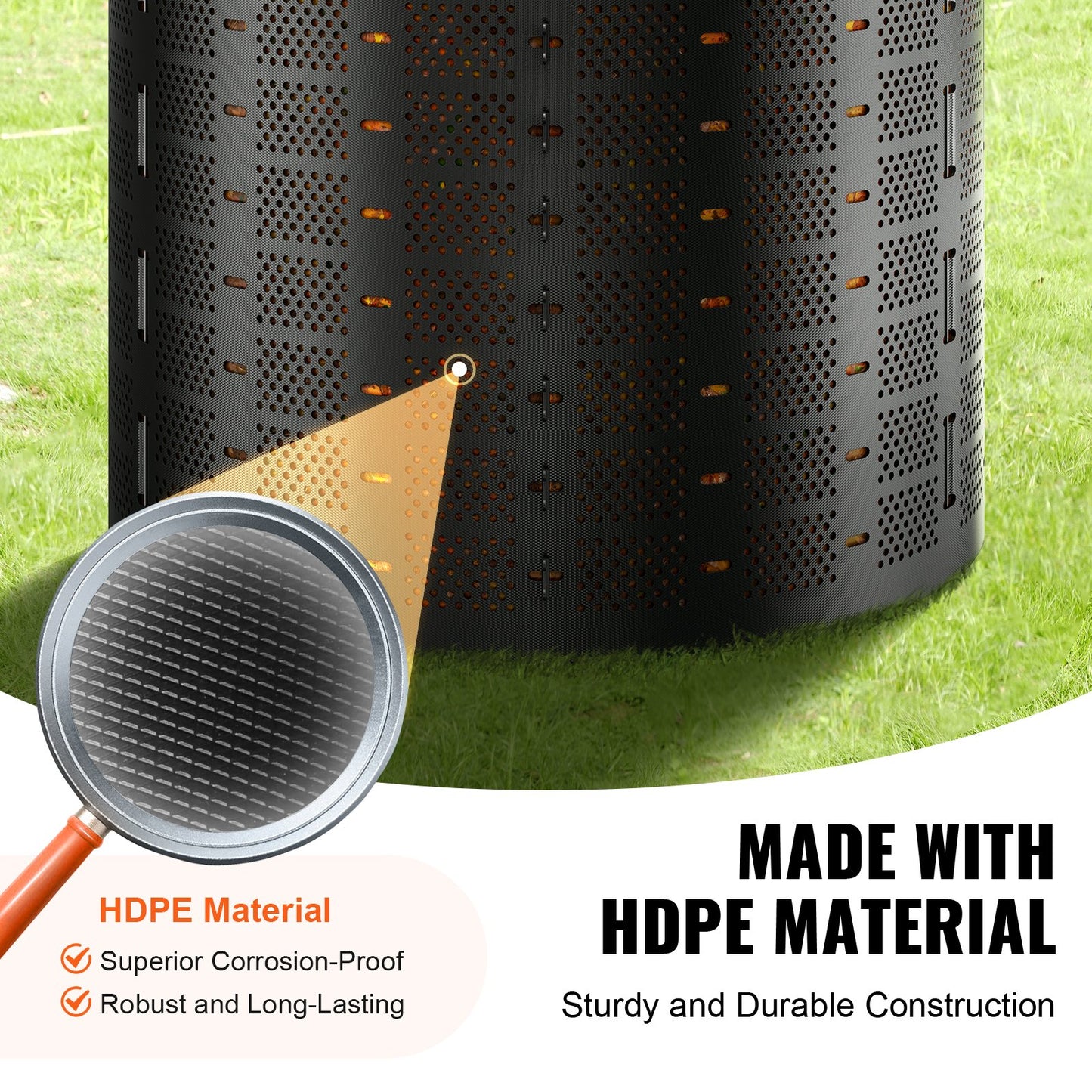 Compost Bin 832.8 L, Outdoor Expandable Composter, Easy to Setup & Large Capacity Composting Bin, Fast Creation of Fertile Soil