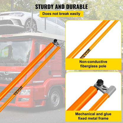 Mätstång för lasthöjd, 20' robust höjdstång i glasfiber för lastbilar med justerbar stång, icke-ledande höjdstång för lastbilar med bärväska, höjdstång för lastbilar, biltransportörer
