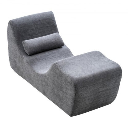 Yoga Chair Chaise, Ergonomic Chaise Lounge Chair for Yoga, Modern Boneless Curved Foam Lounge Indoor for Massage, Stretching, Relaxation, Exercise, Used in Living Room, Bedroom, Balcony, Grey