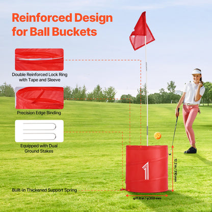 Golfspel för trädgården, 9-håls golfbana, övningsspel för golfspel, chipping-golfspel för familj, vuxna och barn, bärbart utomhusgolfspel för gräsmatta, gård, camping, park, strand