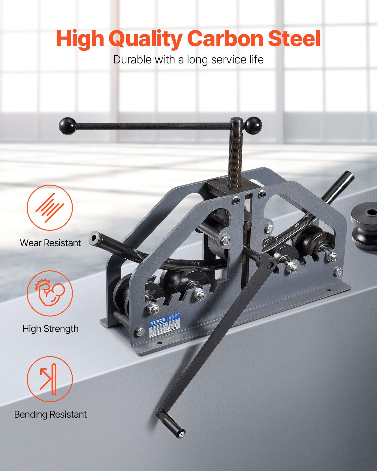 Rörrullbockare, max 1-1/2" manuell rörrullbockare med 6 verktyg, 360° koppar- och aluminiumrörbockningsverktyg för fyrkantiga, runda rör och platt stång, idealisk för HVAC, luftkonditionering och bilreparationer