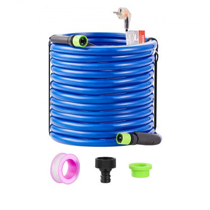 30 m uppvärmd vattenslang för husbil, uppvärmd dricksvattenslang med frostskyddsmedel ner till -45°F, automatisk självreglerande, 5/8" innerdiameter med snabbkopplingssats, bly- och BPA-fri