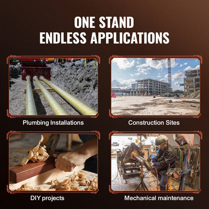 V-huvud rörställ justerbar höjd 71,1–132,1 cm 2500lbs rördomkraftsstativ Hopfällbart bärbart högt hopfällbart rörställ med V-huvud fällbara släpvagnsdomkrafter