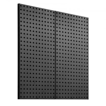 Metallpärlpaneler, 24" x 12" pärlplatta, 2 paneler, kraftig stålpärlplatta väggorganisatör, för vardagsrum garage verktygsförvaring arbetsbänk kontorsorganisation pysselrum kök hem, svart