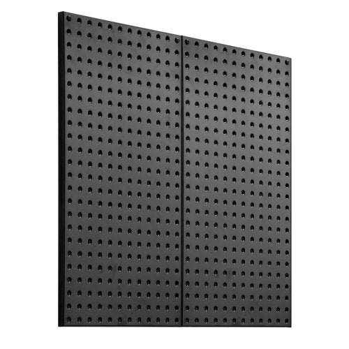 Metallpärlpaneler, 24" x 12" pärlplatta, 2 paneler, kraftig stålpärlplatta väggorganisatör, för vardagsrum garage verktygsförvaring arbetsbänk kontorsorganisation pysselrum kök hem, svart