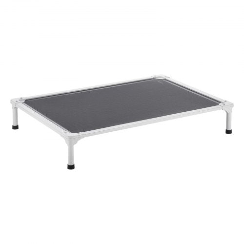 Elevated Dog Bed for Large Dogs, Portable Raised Dog Cot with Aluminum Tube Metal Frame and Breathable Textilene Mesh, Indoor & Outdoor Pet Cooling Raised Hammock Bed, L, Gray