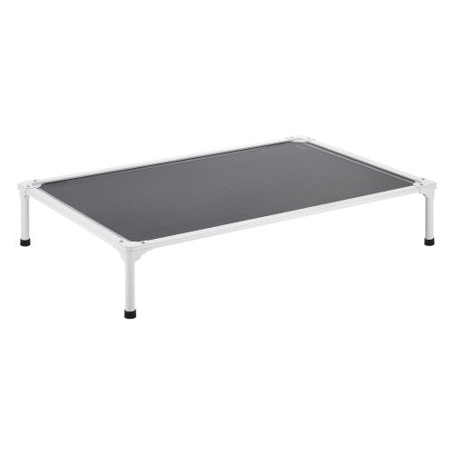 Elevated Dog Bed for Large Dogs, Portable Raised Dog Cot with Aluminum Tube Metal Frame and Breathable Textilene Mesh, Indoor & Outdoor Pet Cooling Raised Hammock Bed, XL, Gray