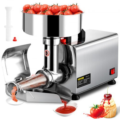 Elektrisk tomatsil 370W tomatfräsmaskin tomatsåsmaskin i rostfritt stål motor i ren koppar tomatsåsmaskin 90-160 kg per timme för matsil och såsmaskin