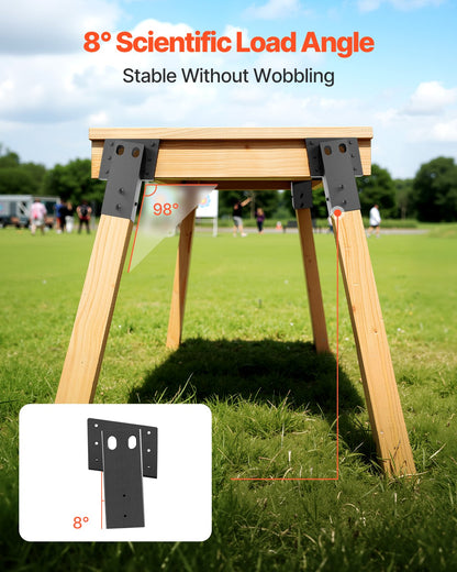 Deer Blind Brackets, Outdoor 3.6x3.6 Platform Bracket, Fit 3.5x3.5 In / 88.9x88.9 mm Lumber, 2204lbs/1000kg Capacity Steel Elevator Brackets for Deer Stand, Hunting Blinds, Shooting Shack, 8 Pcs