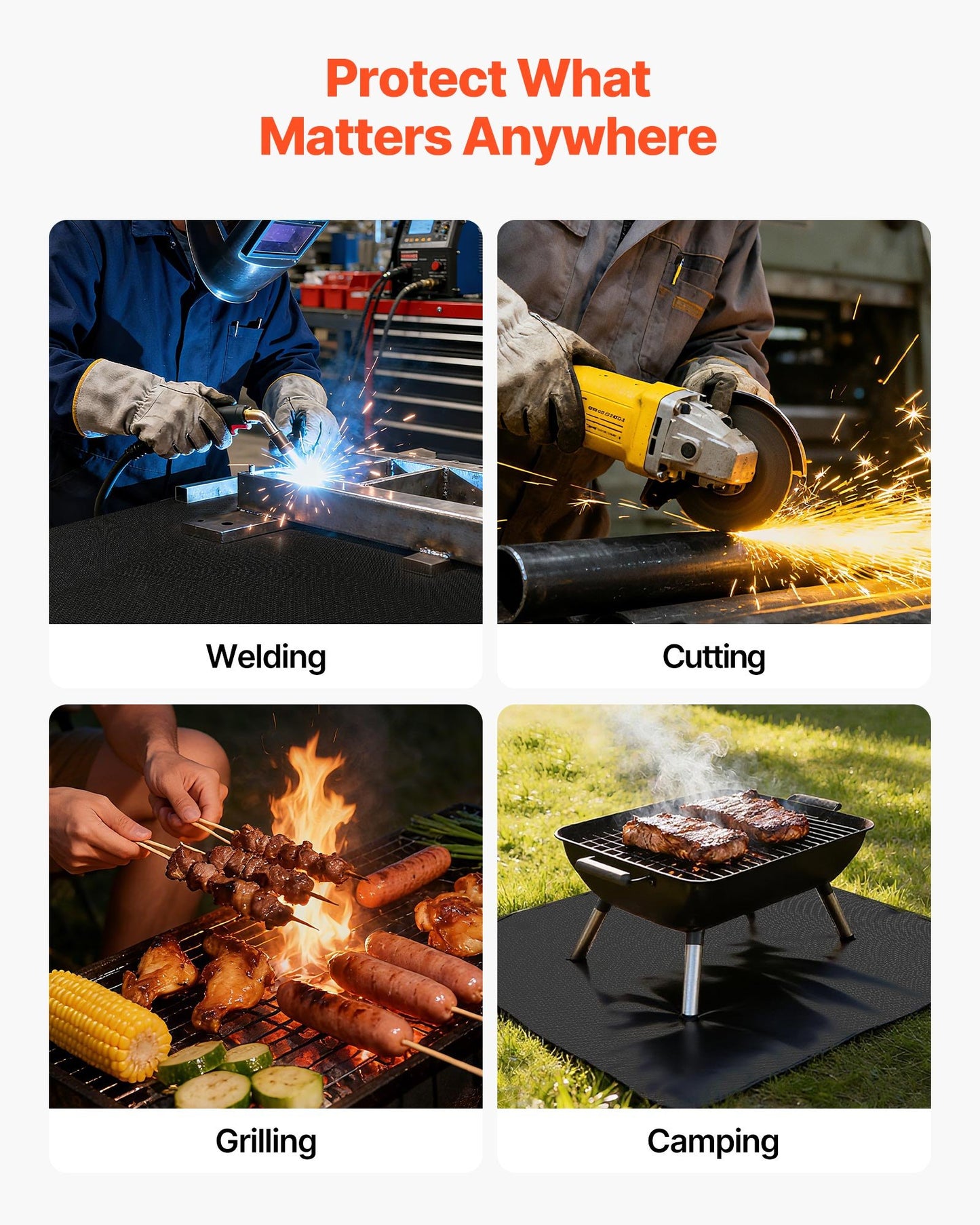 Welding Blanket Roll, 45.7 x 1.5m Silicone Coated Fiberglass Welding Blanket, Up to 1800°F Heat Resistant Safety Protection Blankets, Flame Retardant Fireproof Insulation Mat Roll