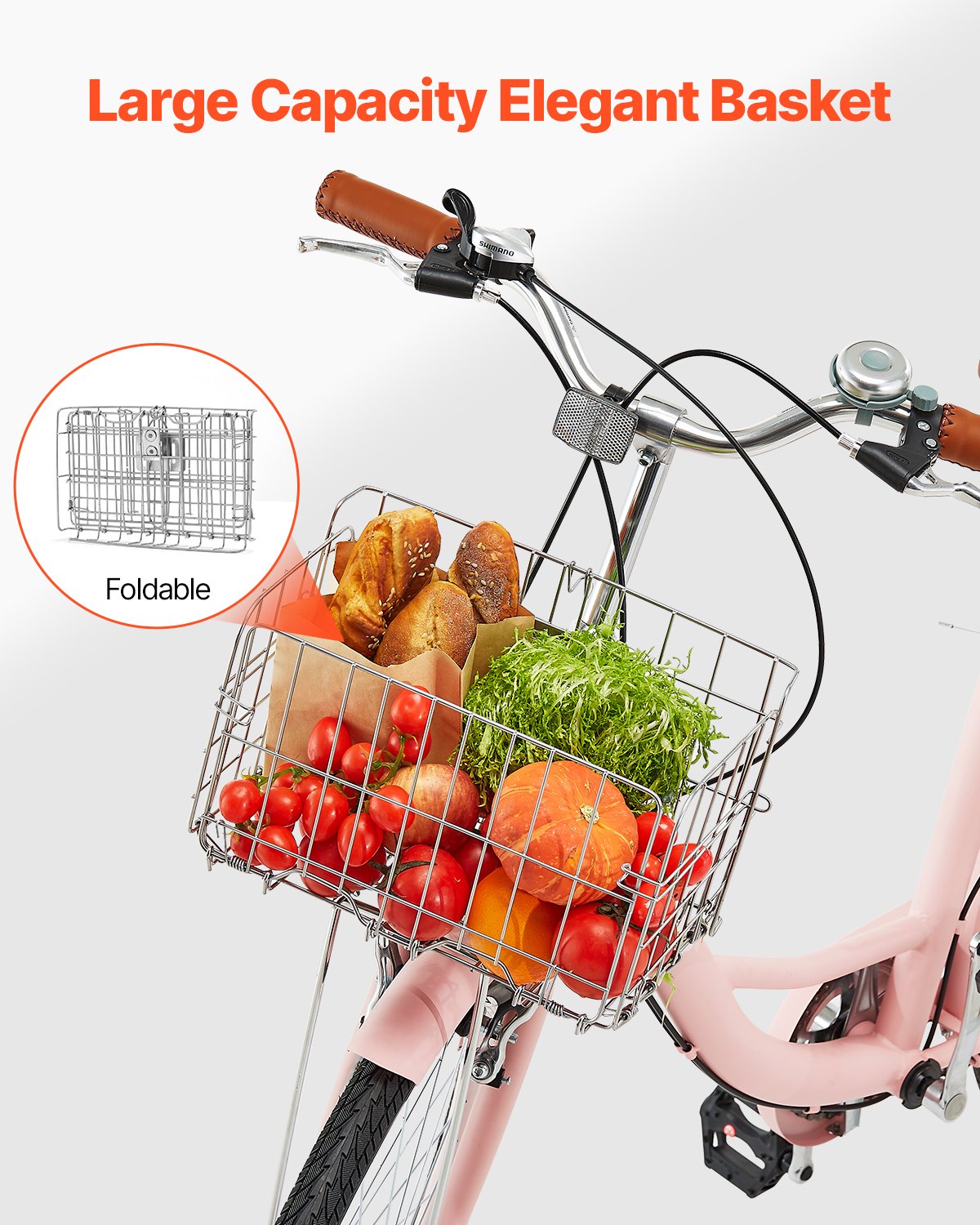 Cruisercykel, 7-växlad, 26-tums rosa strandcruisercykel med stor korg och bakre pakethållare, säker och robust cruisercykel med justerbar sadel, passar för cykling, träning och shopping