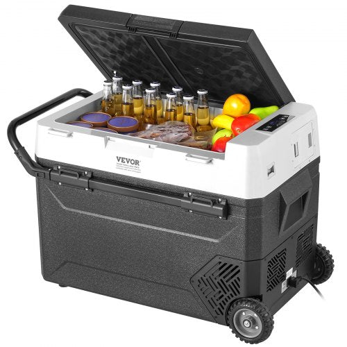 Bärbart bilkylskåp, 12 volts bilkylskåp, 60 l / 63,4 qt bärbar frys med en zon, justerbar temperatur -4℉-68℉, kompressorkylare för hem, utomhus, camping, husbil, bil
