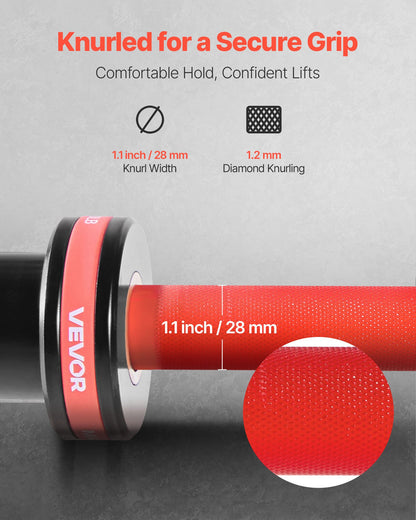 180 cm skivstång, passar 5 cm viktskivor, skivstång med räfflat grepp för styrketräning, tyngdlyftning, knäböj, marklyft, bänkpress, curl, overheadpress, 317 kg kapacitet