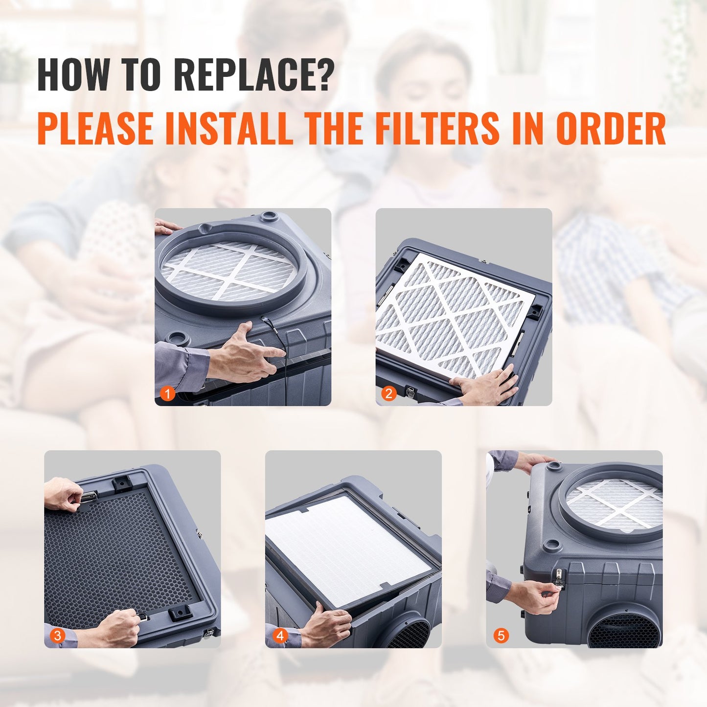 HEPA Air Filter, 16 x 19 inch Air Filter Replacement, High-efficient Stage 3 Filters Compatible with BlueDri & Scrubber, Air Purifiers, Water Damage Restoration Equipment